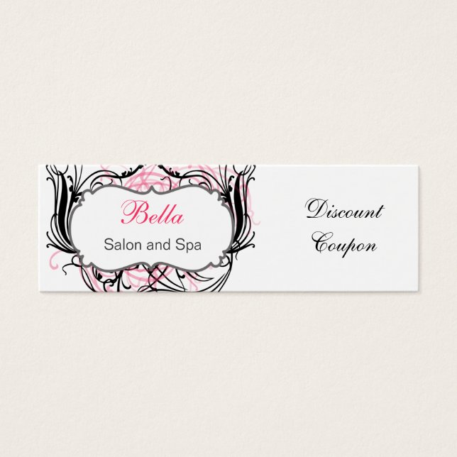 pink,black and white Chic discount coupon (Front)