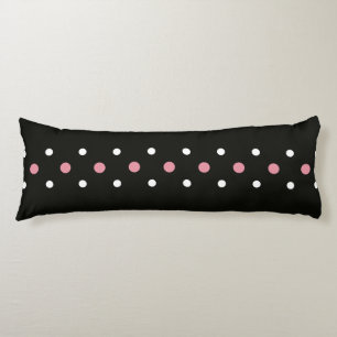 pink, black and white dots body cushion