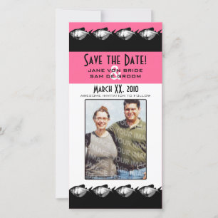 Pink, Black and White Fish Save The Date