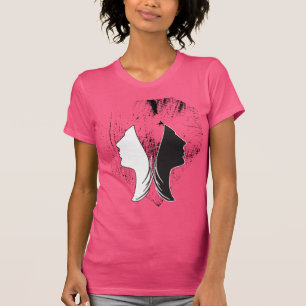 Pink Black and White Two Faces  T-Shirt