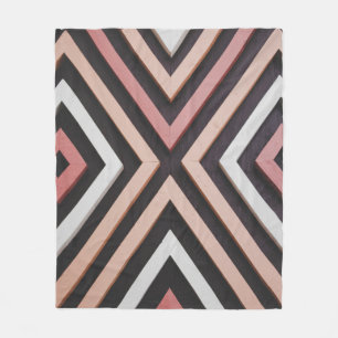 Pink, black, and white wall fleece blanket