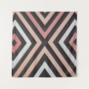 Pink, black, and white wall tapestry