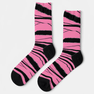Pink + Black Animal Print Premium Crew Socks
