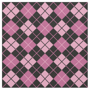 Pink-Black Argyle Fabric
