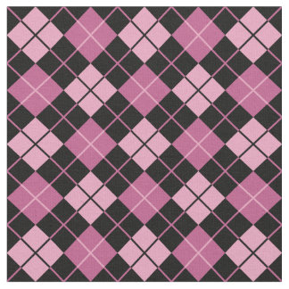 Pink-Black Argyle Fabric