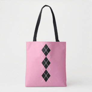 Pink Black Argyle Tot Bag 