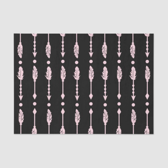 Pink & Black Arrows Wild ONE 1st Birthday Party Tissue Paper (Front)