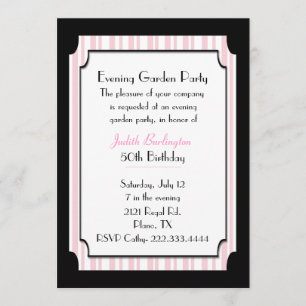 Pink & Black Art Deco Inspired Party Invitation