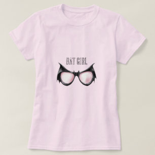 Pink Black Bat Girl Glasses T-Shirt