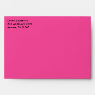 Pink Black Bat Mitzvah A7 Envelope for 5"x7" Sizes