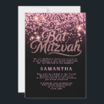 Pink & Black Bat Mitzvah Invitation<br><div class="desc">Chic Rose Gold & Black Bat Mitzvah Invitation Our Rose Gold and Black Bat Mitzvah Invitation combines bold sophistication with shimmering rose gold accents for a stunning, fashion-forward look. 🖤🌸 Perfect for digital or printed invites, it highlights the occasion and event details in a luxurious, eye-catching layout. Set the tone...</div>