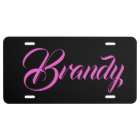 Pink Black Calligraphy Name Personalised