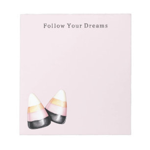 Pink Black Candy Corn Notepad
