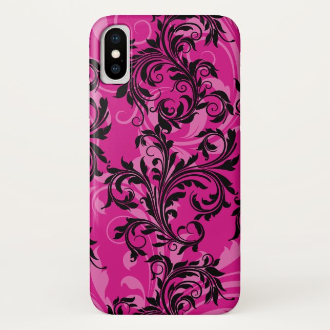 Pink, Black Case-Mate Barely There iPhone X Case (Back)