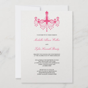 Pink & Black Chandelier Invitation