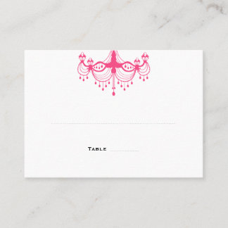 Pink & Black Chandelier Place Cards