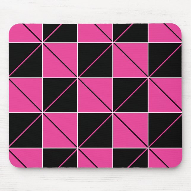 Pink & Black Chequerboard Argyle Mouse Mat (Front)