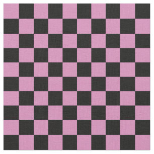 Pink & Black Chequerboard Fabric