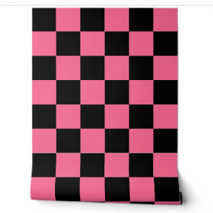 Pink Black Chequered Check Wall Decor