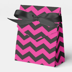 Pink & Black Chevron Modern Party Favour Boxes