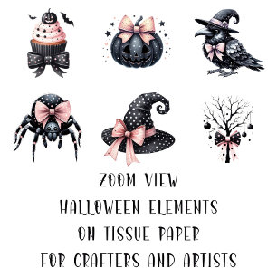 Pink Black Coquette Halloween Images Arts Crafts Tissue Paper