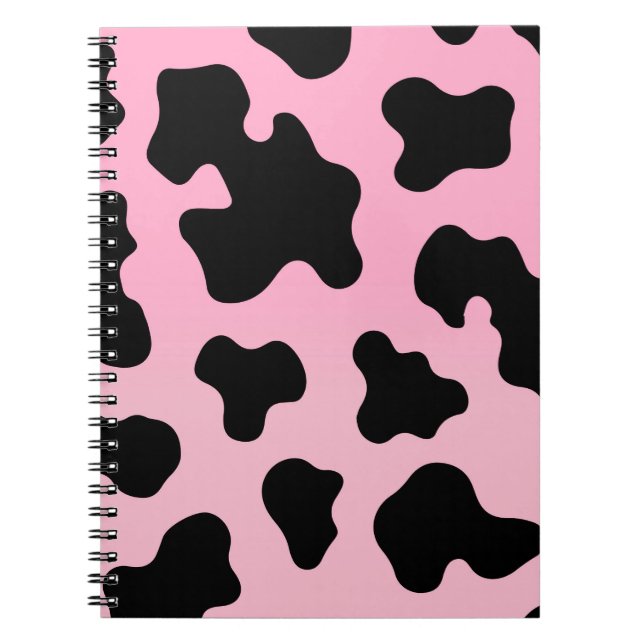 Pink & Black Cow Print Western Cowgirl  Notebook (Front)