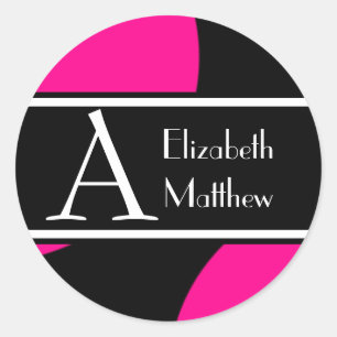 Pink Black Customise Last and First Name Sticker