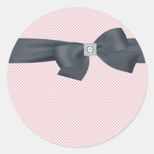 Pink Black Diamond Bow Elegant Label