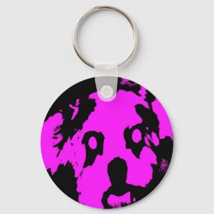 Pink Black Dog Keychain
