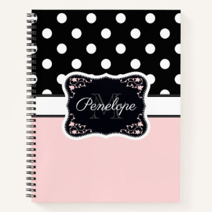 Pink & Black Dots Notebook