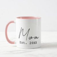Pink Black Elegant Script New Mum Established Year