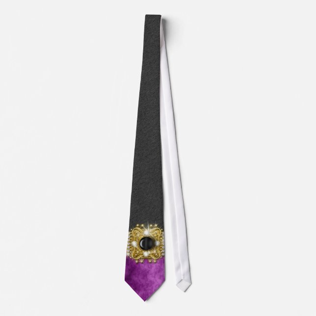 Pink black exclusive designer wedding tie (Front)