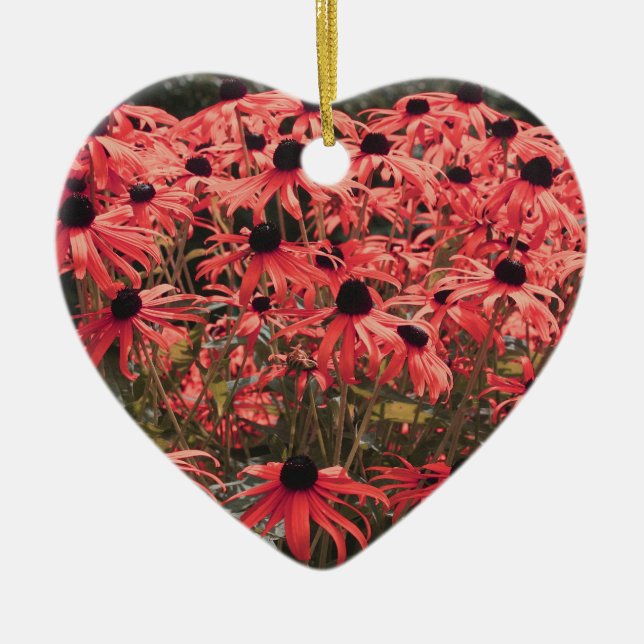 Pink Black Eyed Susan Flowers Ornament (Front)