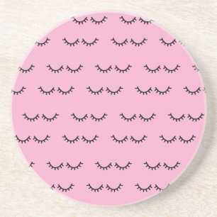 Pink Black Eyelashes Coaster