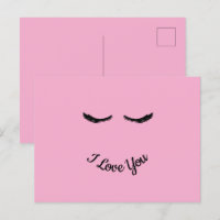 Pink Black Eyelashes Glam Personalised 