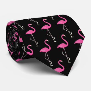 Pink & Black Flamingo Tie