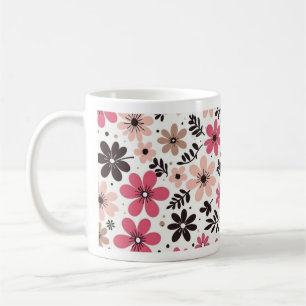 Pink & Black Floral Mug