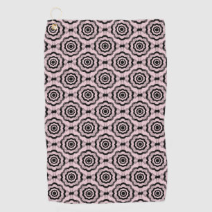 Pink Black Flower Seamless Pattern Golf Towel