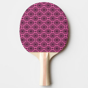 Pink Black Flower Seamless Pattern Ping Pong Paddle
