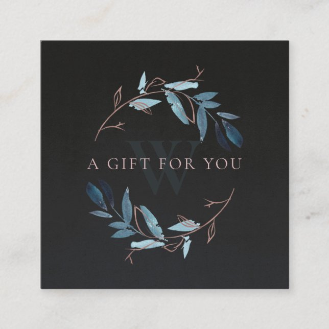 PINK BLACK FOLIAGE INITIAL WREATH GIFT CERTIFICATE (Front)
