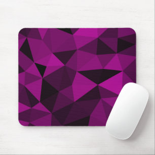 Pink black geometric mesh pattern mouse mat