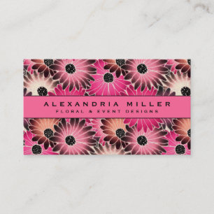 Pink & Black Gerbera Daisies Business Card
