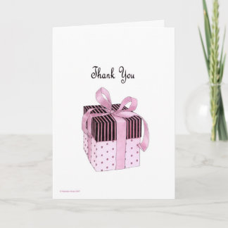 Pink & Black Gift Thank You Card