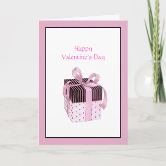 Pink & Black Gift Valentine's Card