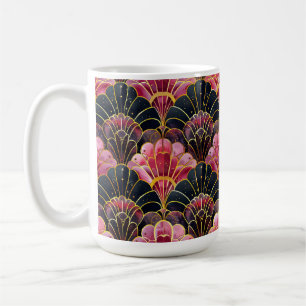 PINK BLACK GOLD ART DECO PATTERNS COFFEE MUG