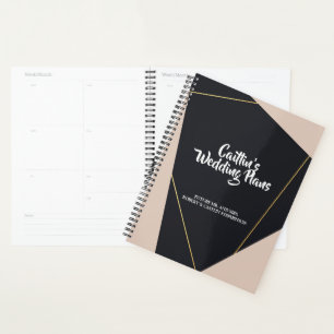 Pink black & gold geometric Wedding planner