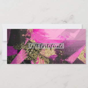 Pink Black Gold Glitter Modern Gift Certificate