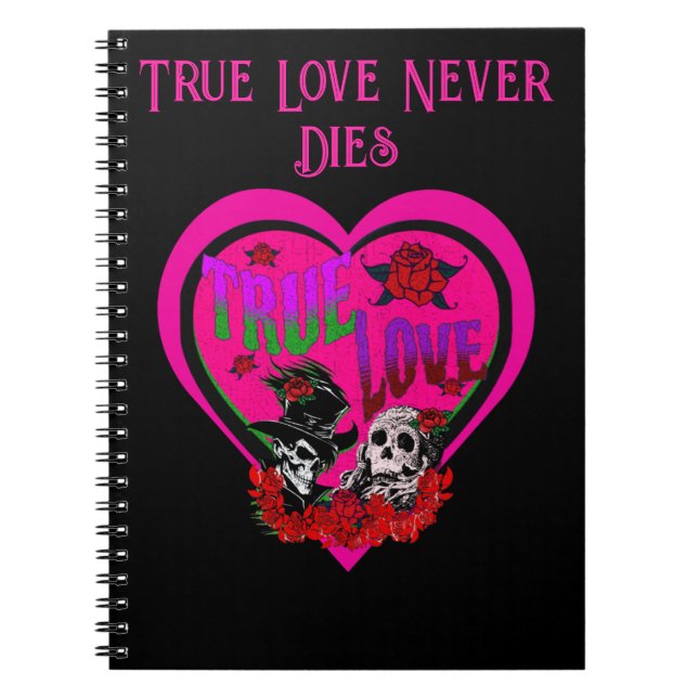 Pink & Black Gothic Lovers True Love Custom Notebook (Front)