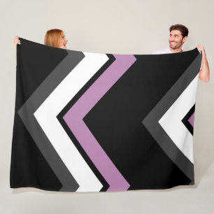 Pink, black, grey and white Chevron Fleece Blanket