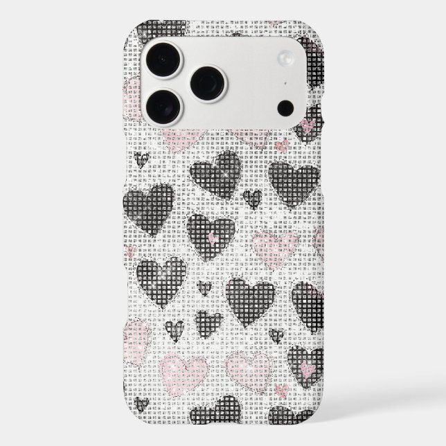 Pink Black Hearts Sparkle (Back)